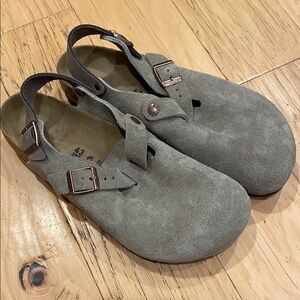 Birkenstock Men's Gray Suede Sandals